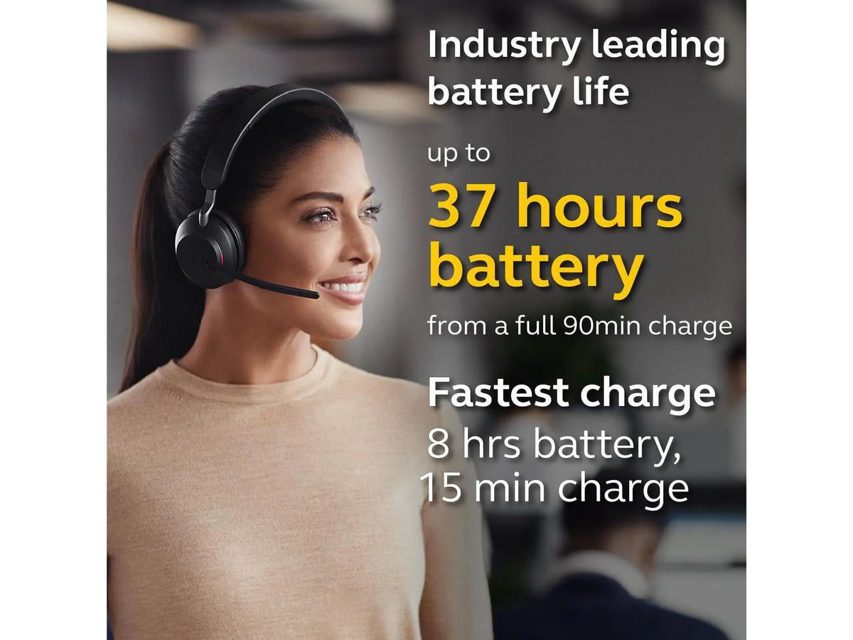 Wireless USB-C Headphones Music 65 / -Black Evolve2 MS Jabra Mono Headset