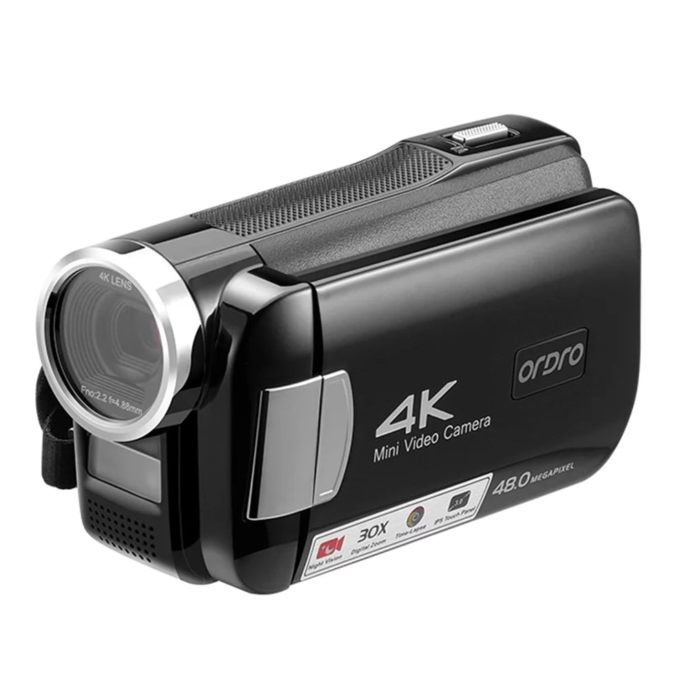 and 4K - Capture Camera Digital Photos Zoom, ORDRO 30X AC2 Vision Video Videos Stunning Camcorder, Recorder, Night 48MP