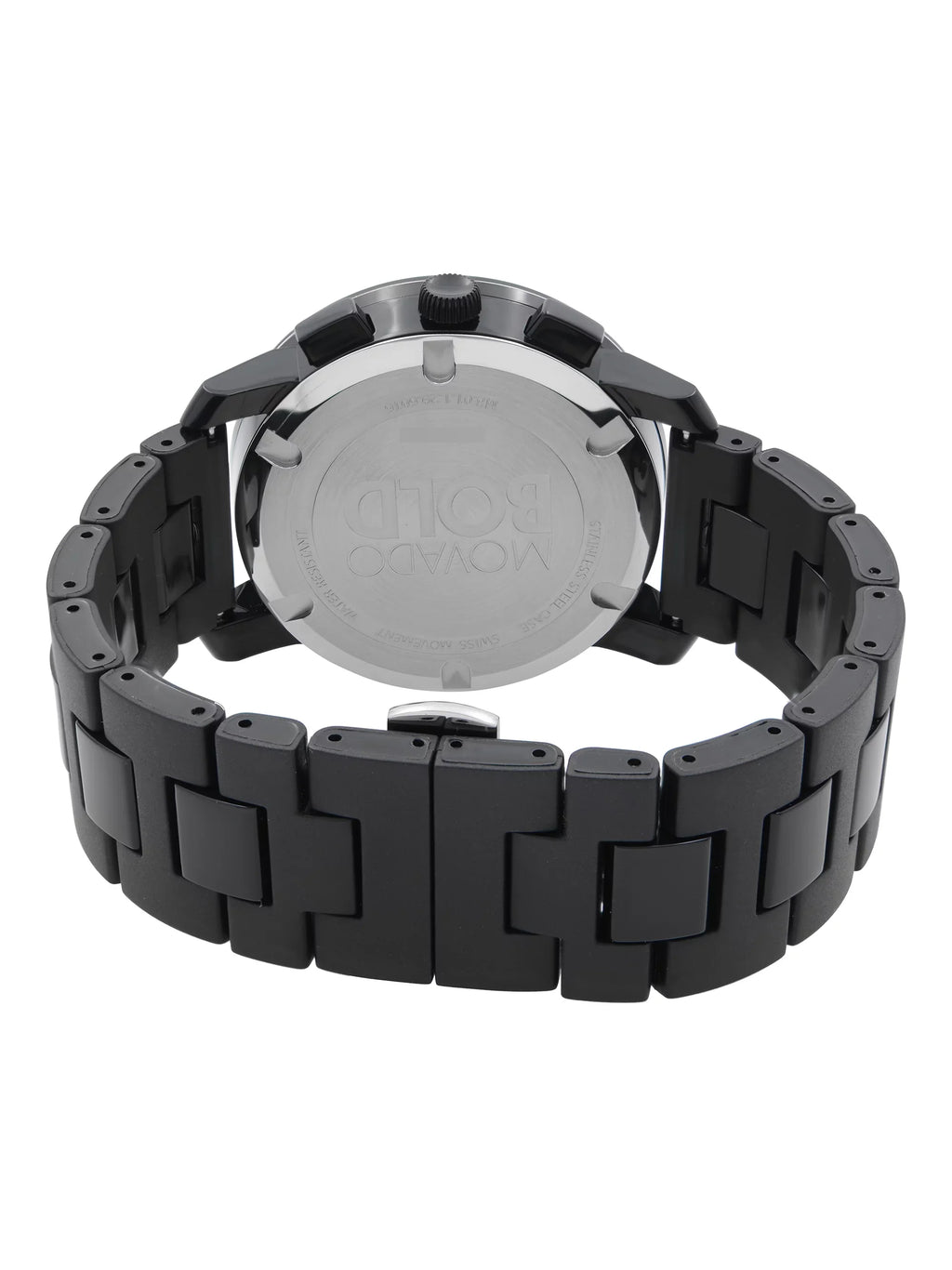 Steel 43mm Dial Movado Mens 3600048 Resin Black Quartz Plastic Watch Bold