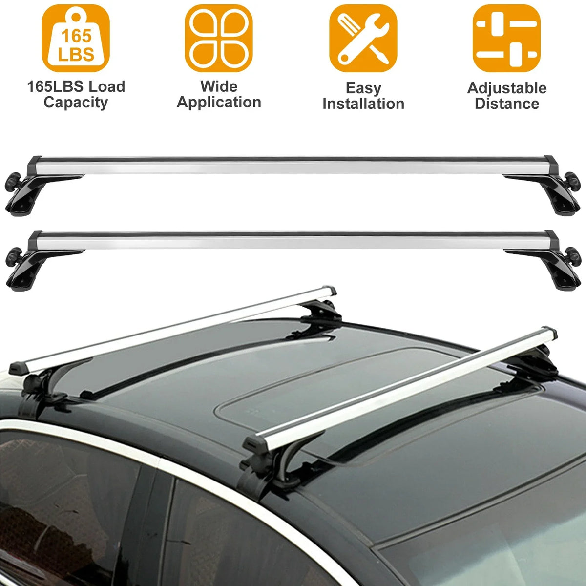 Capacity Roof Crossbars Side with Wagon Vehicle iMounTEK for Without 47.24in Rack Car 165LBS Roof Most Rack Cargo Rail Roof Aluminum Fit Carrier Car