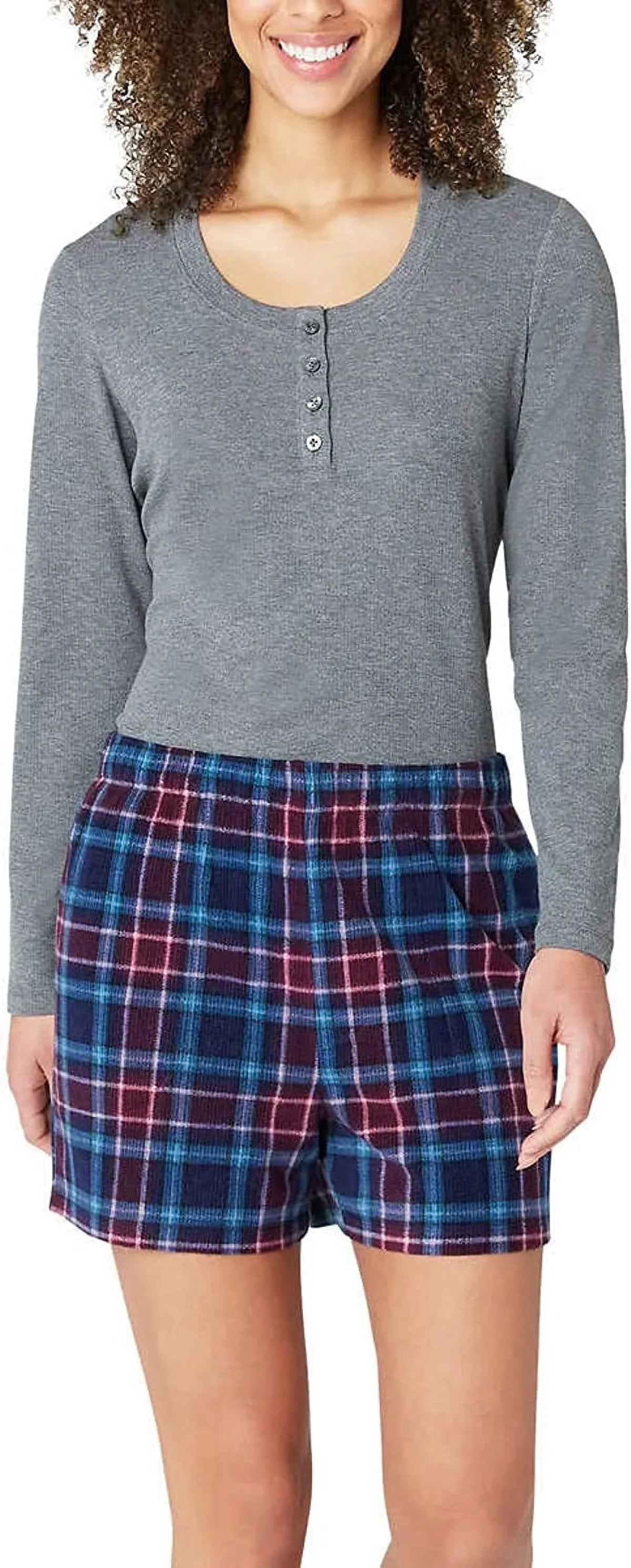Knit Eddie Set Pajama 3-Piece Small) Bauer Womens (Gray, Waffle