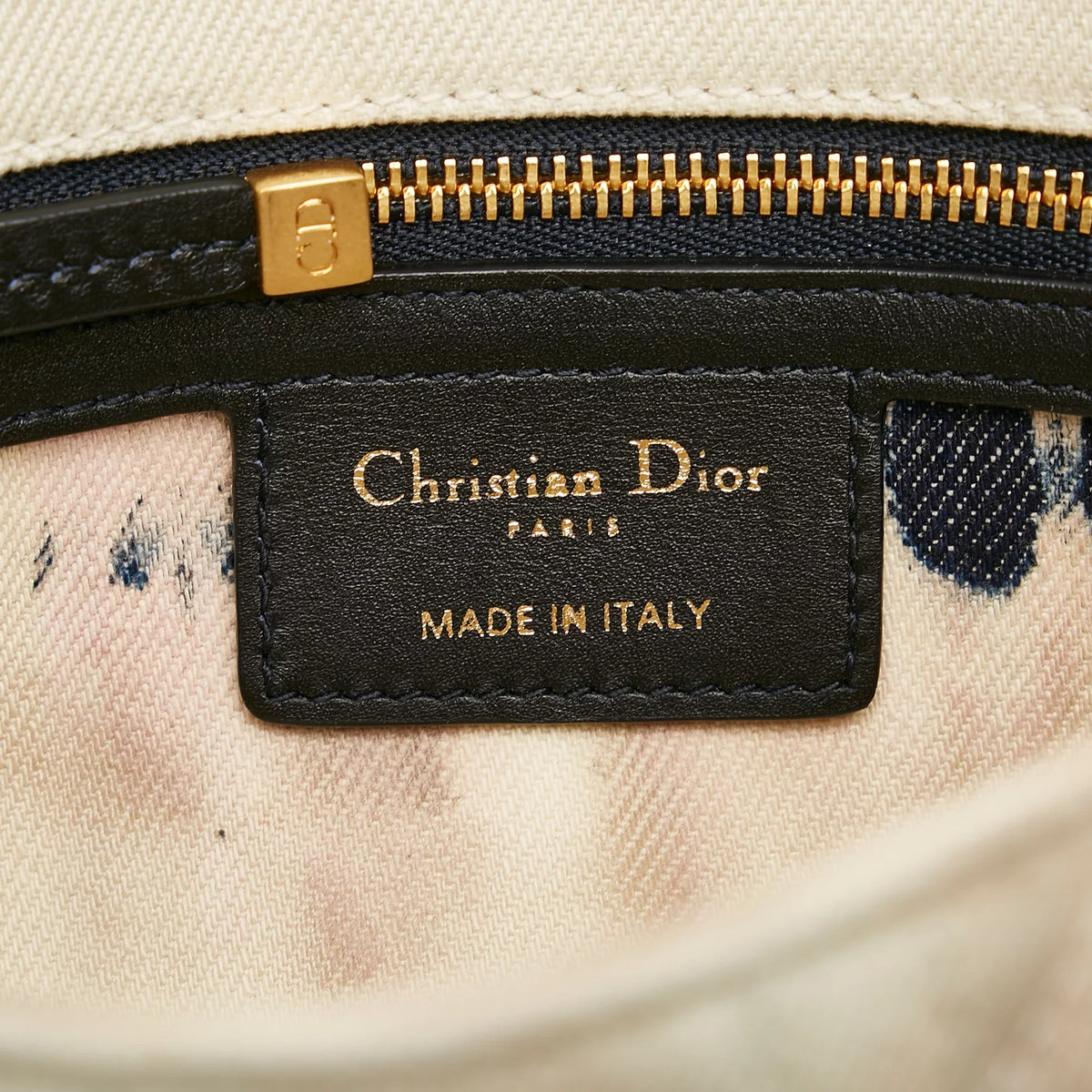Tie White Authenticated Fabric (Good) Unisex Dior Bag Small Denim Pre-Owned Caro Dye Crossbody