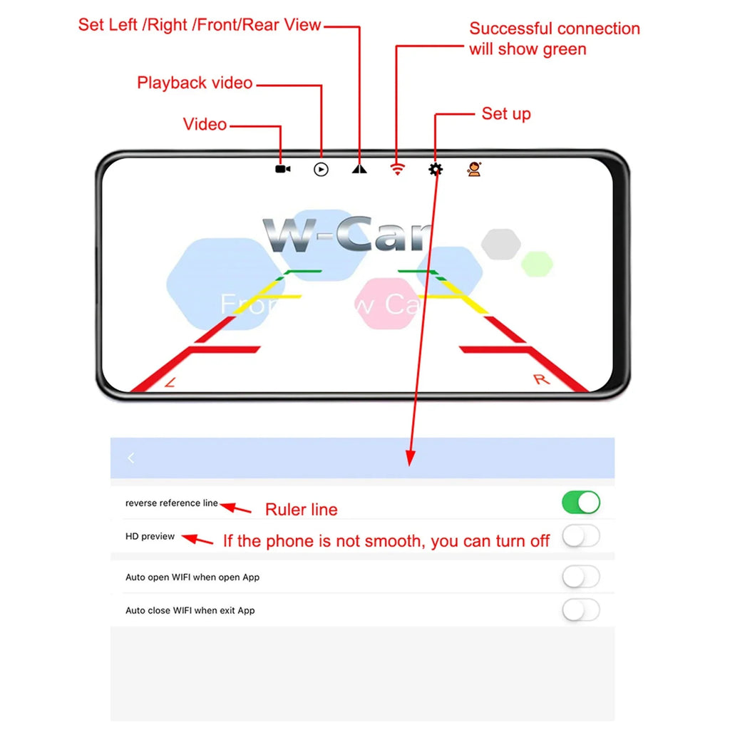 Camera, Monitor IP67 View Camera Reverse Wireless Wireless Automobile LED Rear Night Car Backup Waterproof Bus WiFi 12V~36V Reversing Vision Truck HD