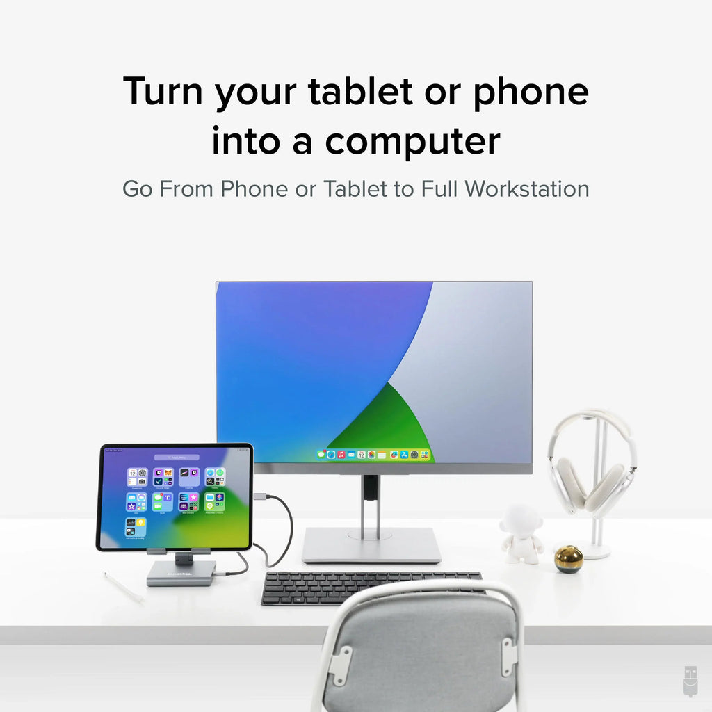 100W 8-in-1 Windows, iPad USB-C Phones, with USB for USB-C Charging Pass-through C iPadOS, and USB, Station Tablets HDMI, Docking Compatible 1x Plugable Stand, SD, Audio, and 2x with Hub,