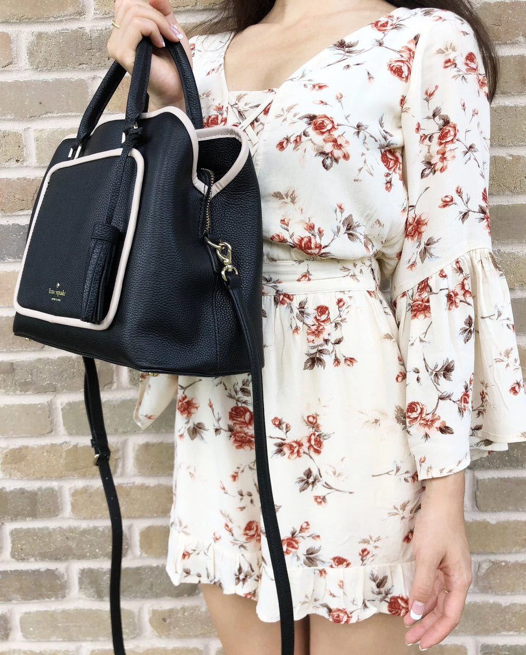 Evangelie Bag Crossobody Black Tassel Spade Satchel Place Kate Ward
