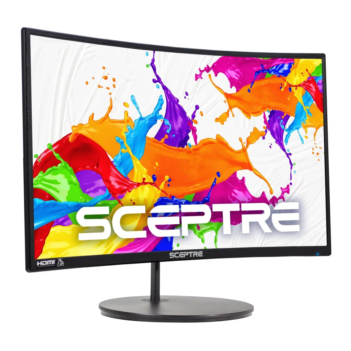 Speakers 1080P Full LED Sceptre Thin Curved 75Hz VGA HD Ultra HDMI DisplayPort Black Monitor Metal Gaming 24" C248W-1920R
