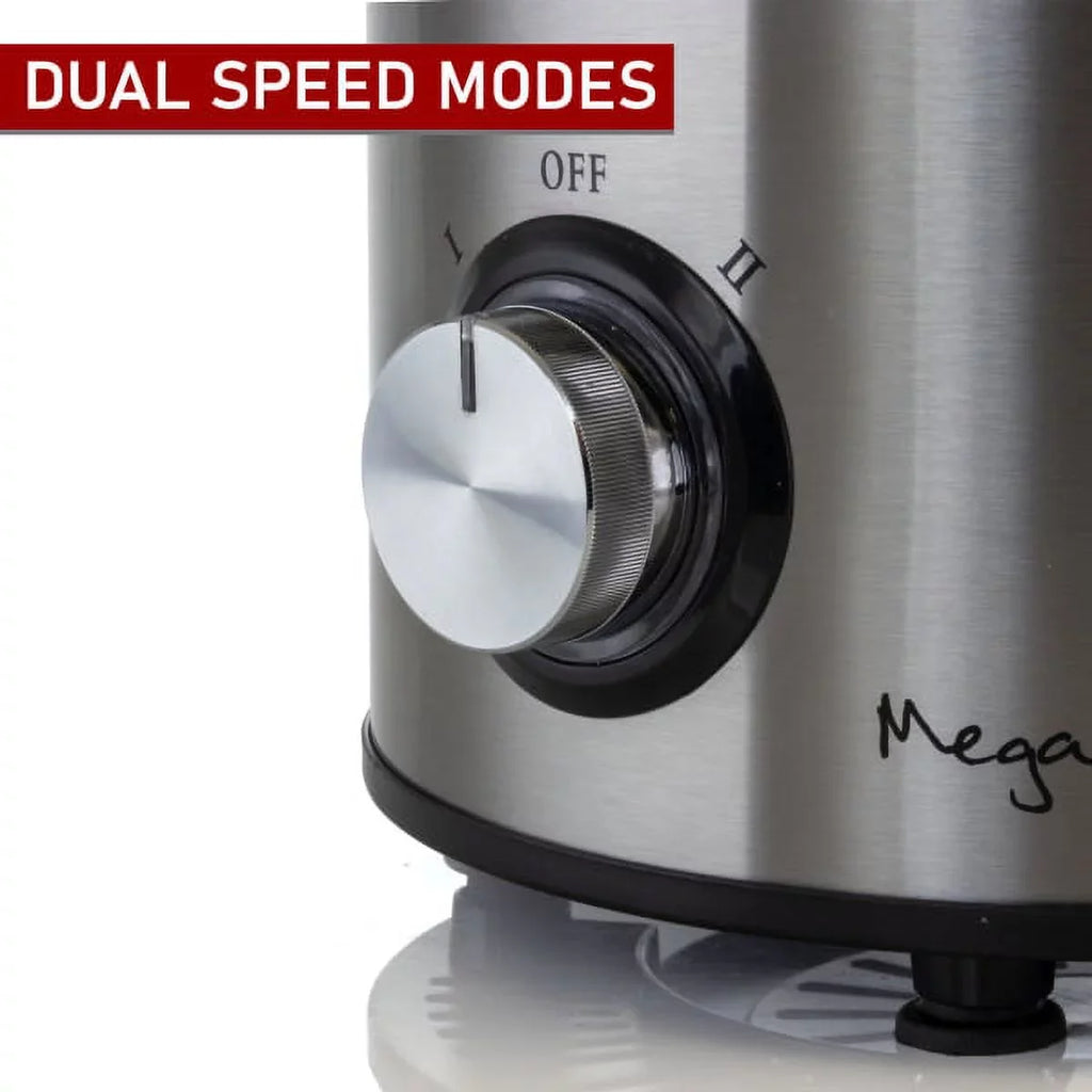 Juicer, With Silver Centrifugal Wide-Mouth Dual-Speed Juice Machine Megachef