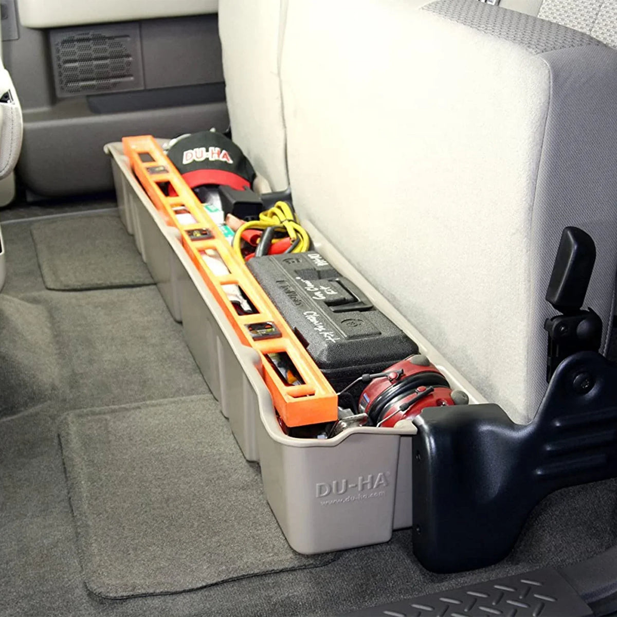 Incl. 2011-2012 Underseat Gun F150 Storage; Fits select: 2013-2014 SUPER CAB, Vehicles Gray; DU-HA DU-HA F150 Subwoofer; Rack/Organizer; Factory w/o 20096