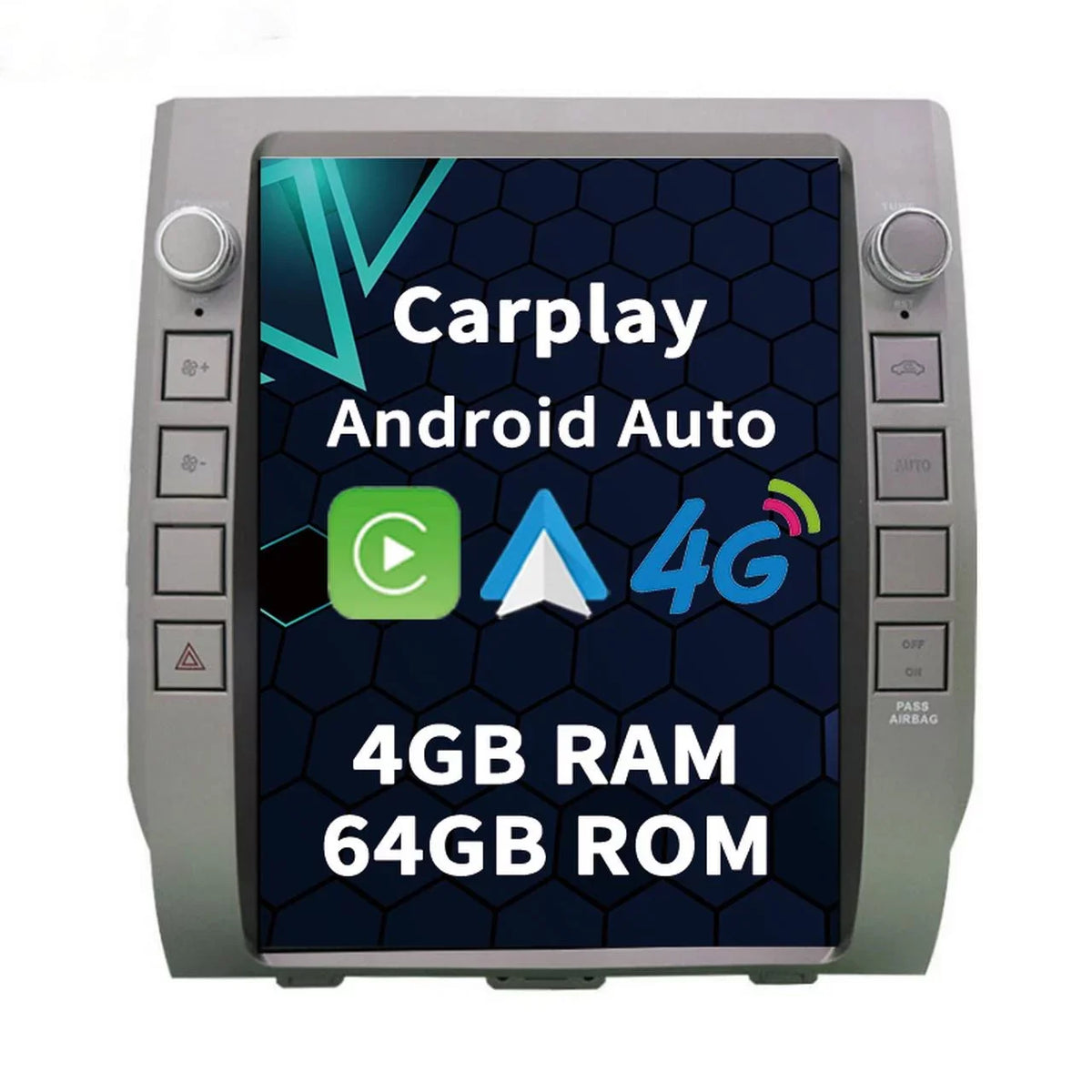 Inch Head For Radio Auto , 4GB+64GB Android Carplay Car , 2014-2020 Player Tundra Android Unit Car Built-in 12.1 Stereo Multimedia