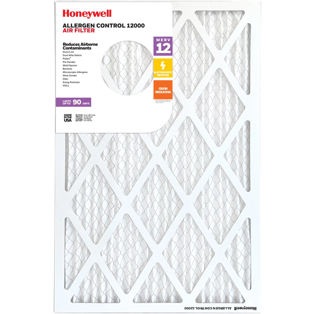 Air Pleated Furnace Filter- Honeywell 4 14x20x1 Pack 12 MERV HVAC