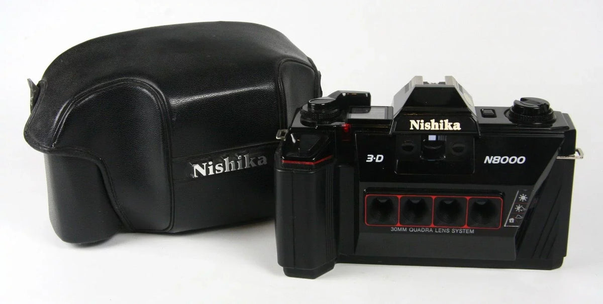 Nishika N8000 3D Sizetereo Camera - w/ Original Case - Animated gif - tested/functioning