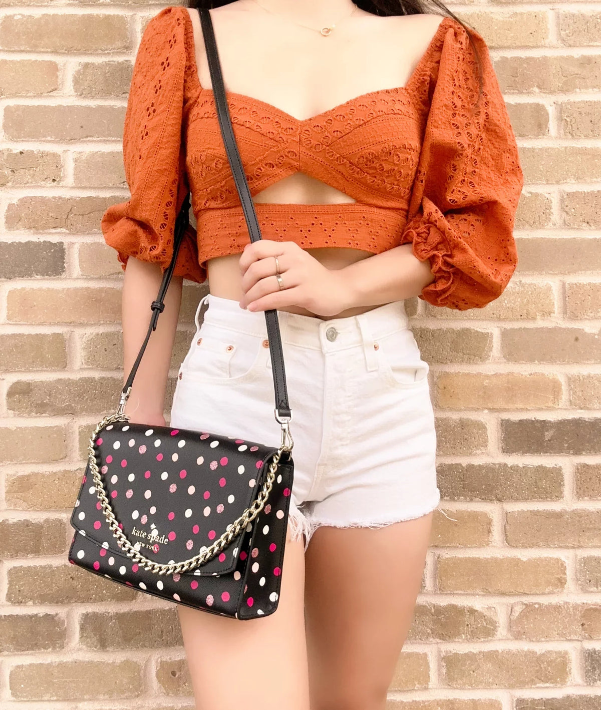 Multi Black Dot Kate Crossbody Polka Festive Chain Carson Convertible Spade