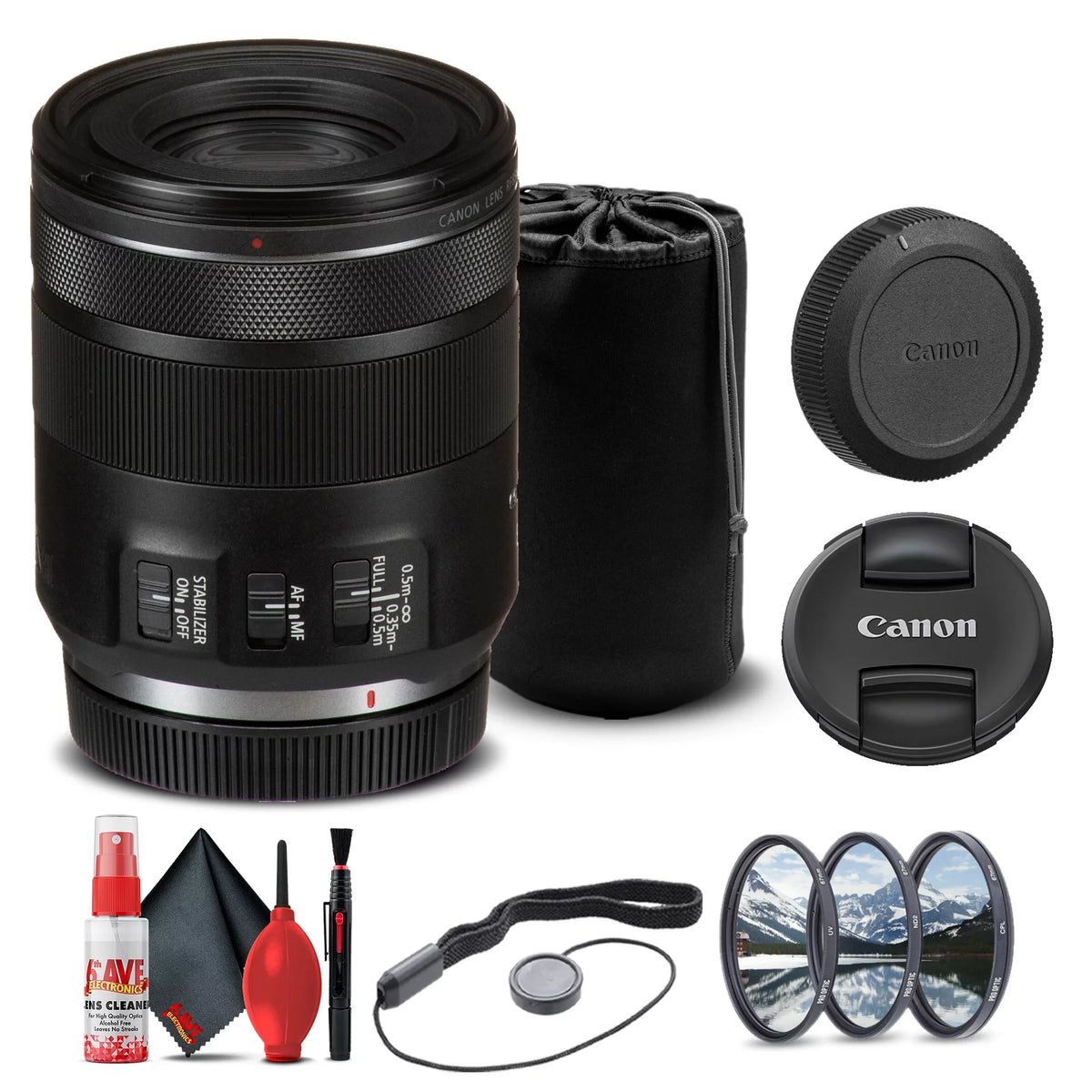 '+ Lens + f/2 More RF Canon (4234C002) Pouch Macro Filter + 85mm IS Lens STM Kit