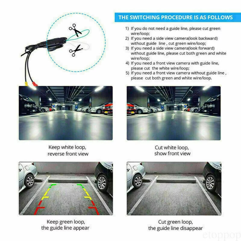 Night Car Parking Kit 4.3" View Camera Mirror System Reverse Rear Vision Backup