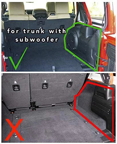 with 2019 All Unlimited 2018 for JL JL Mat 3W 4-Door (Not for Cargo 2020 Liner Trunk JK), Jeep climate for 2021 Wrangler subwoofer Black