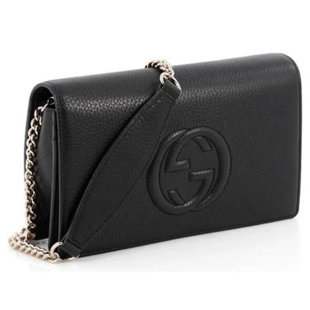 Leather on Soho Body Wallet Bag Cross Chain Black