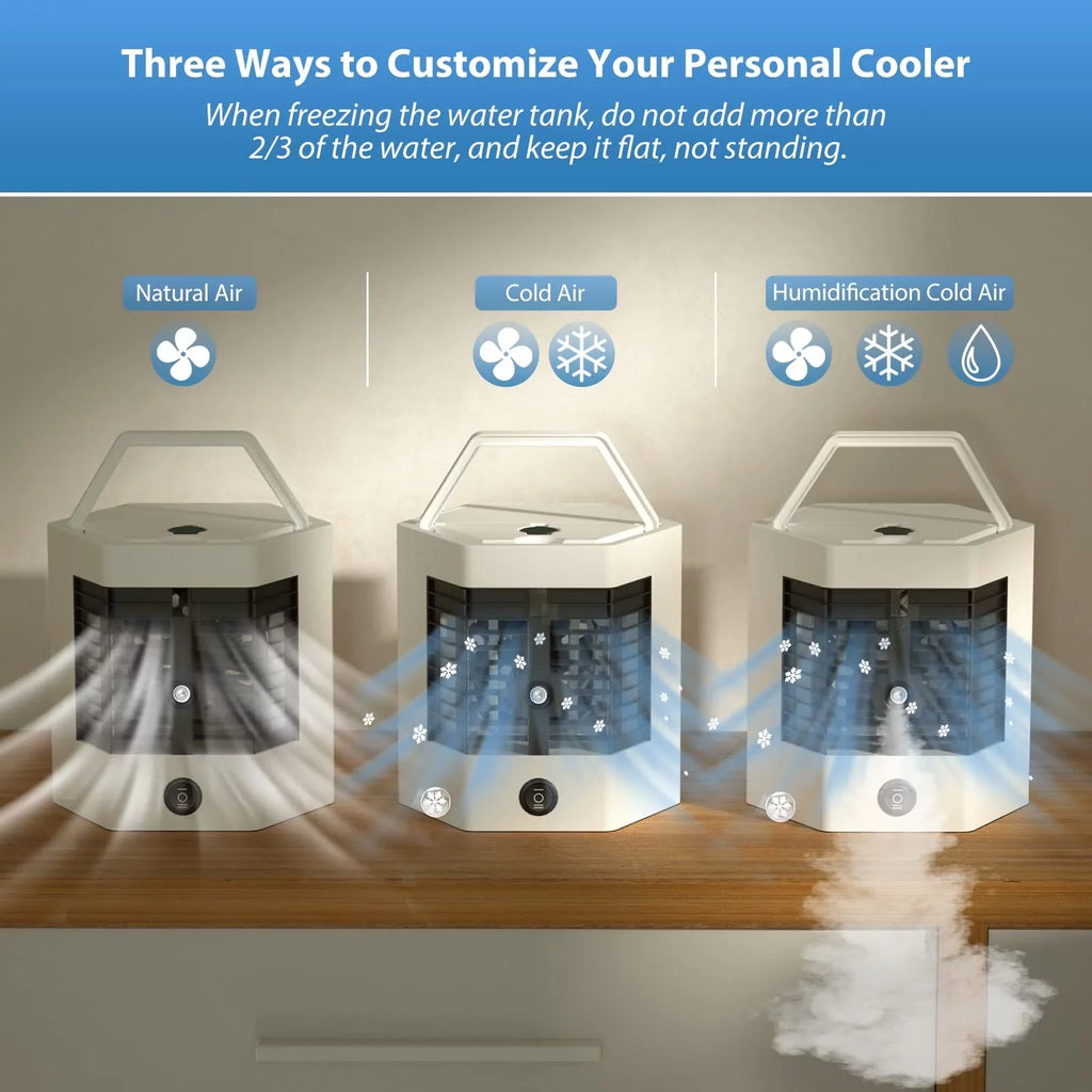 and Light Personal Cooler Easy YHAIOGS Portable Any Air Portable liquid Device to and Cool Air Like Space Home Mini Space Cooler office Conditioner Led Fill