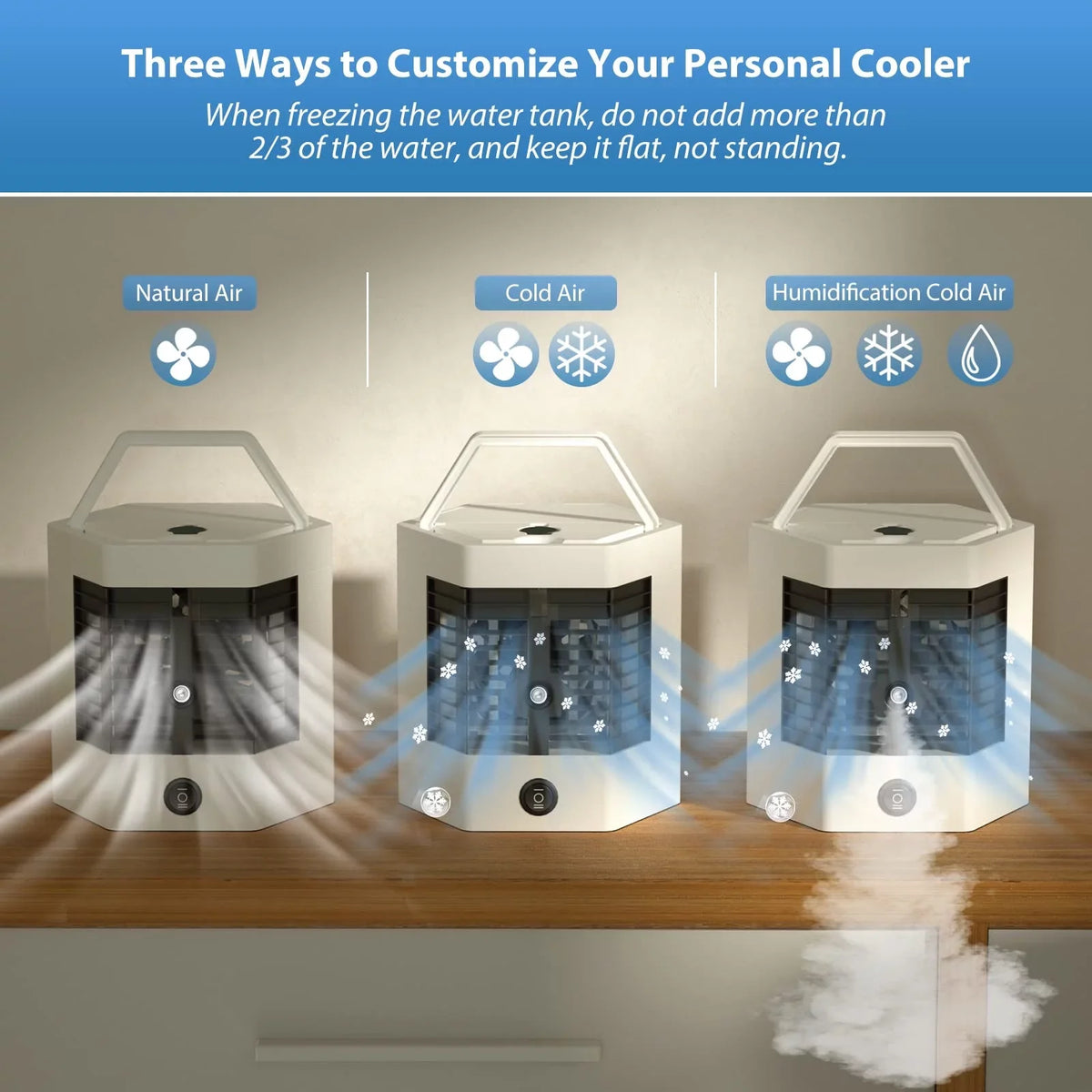 and Light Personal Cooler Easy YHAIOGS Portable Any Air Portable liquid Device to and Cool Air Like Space Home Mini Space Cooler office Conditioner Led Fill