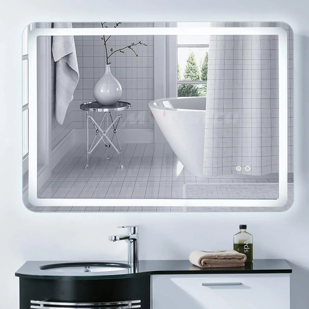 CoSoTower Simple Deluxe Bathroom Inch with Makeup 36 Wall x White/Warm Large Transparent 28 Light（Horizontal/Vertical）, Anti-Fog LED Mirror Vanity Dimmable