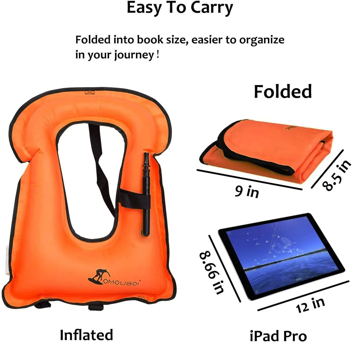 Portable Sports Diving Buoyancy Inflatable Inflatable Snorkeling Kayak lbs) Jacket for Swim for Snorkel Snorkel Swimming Adults-Only liquid Vests Adults Beginner OMOUBOI Jackets (96-220 Vest Vests Vest