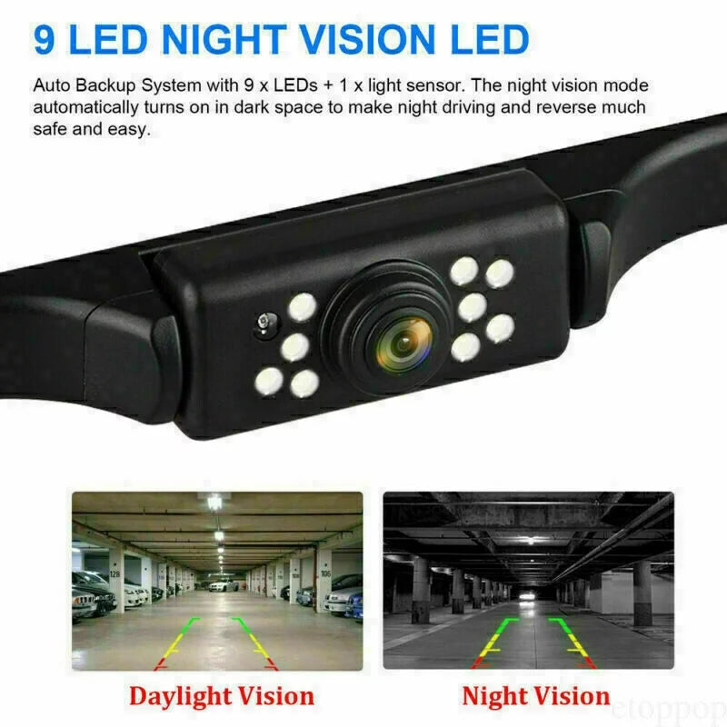 Night Car Parking Kit 4.3" View Camera Mirror System Reverse Rear Vision Backup
