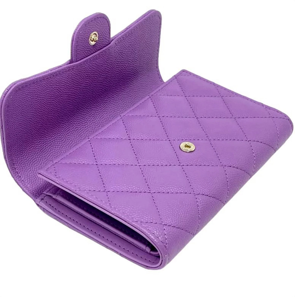 Clutch Long Quilted Purple Wallet Bag Leather NEW