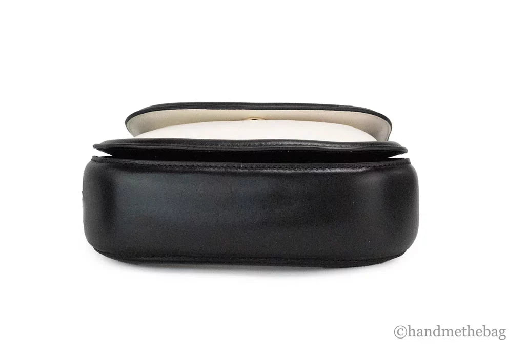 Kate Flap Black Top Leather Spade Handle Colorblock Puffy Bag Purse Crossbody