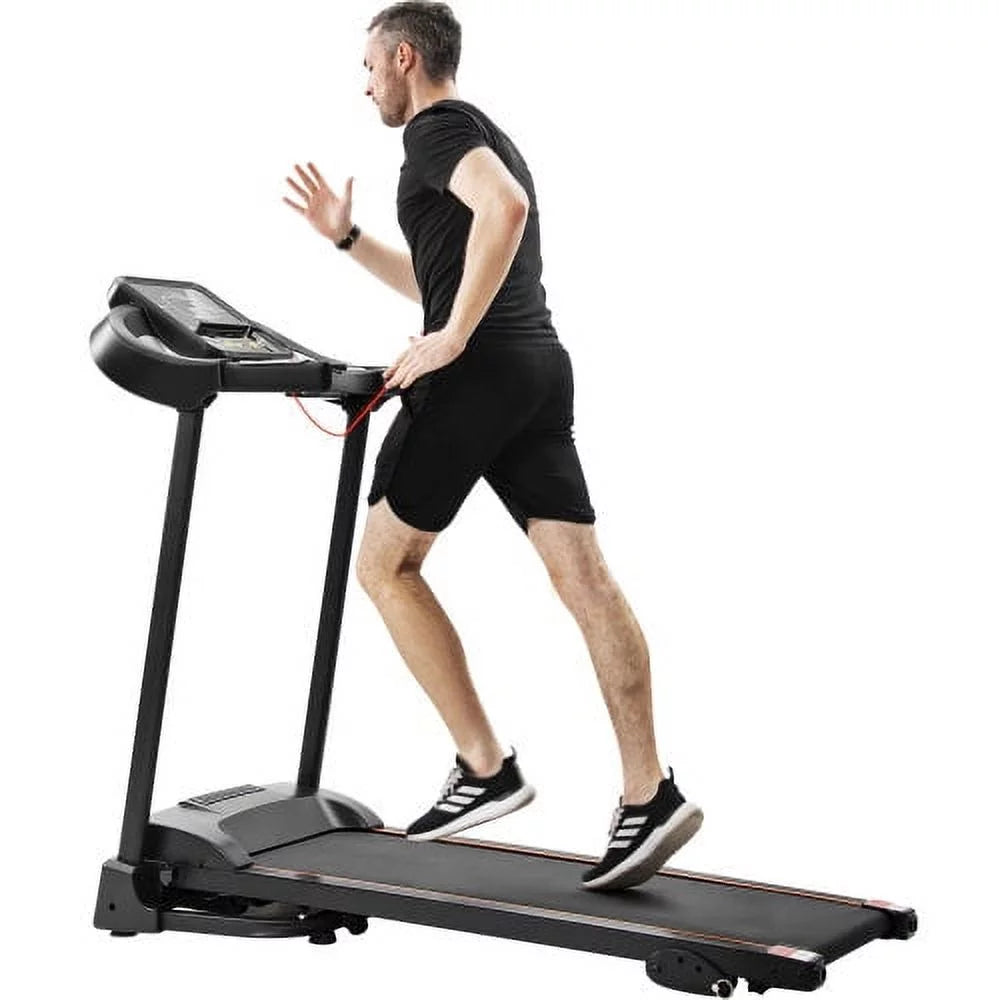 and Incline Running with Motorized Compact Machine LCD Folding Jogging Audio display Large Treadmill Easy Adjuster Speakers