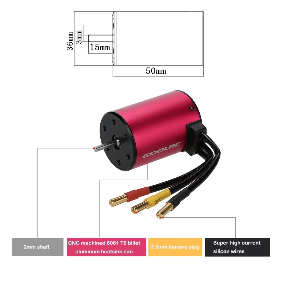 Poles Car 3650 4 1/103100kv ESC,Motor Motor Rookin Mewmewcat Coolrc 3100kv 1/10Car GoolRC S3650 Motor S3650 Motor Poles 3100kv 4 Eryue
