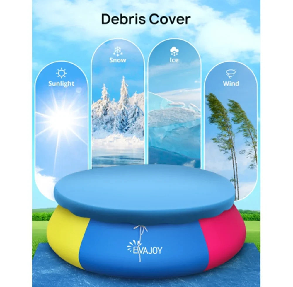 Pump, Ground Inflatable Include 15ft Pool *35in and Cloth Swimming Filter Cover