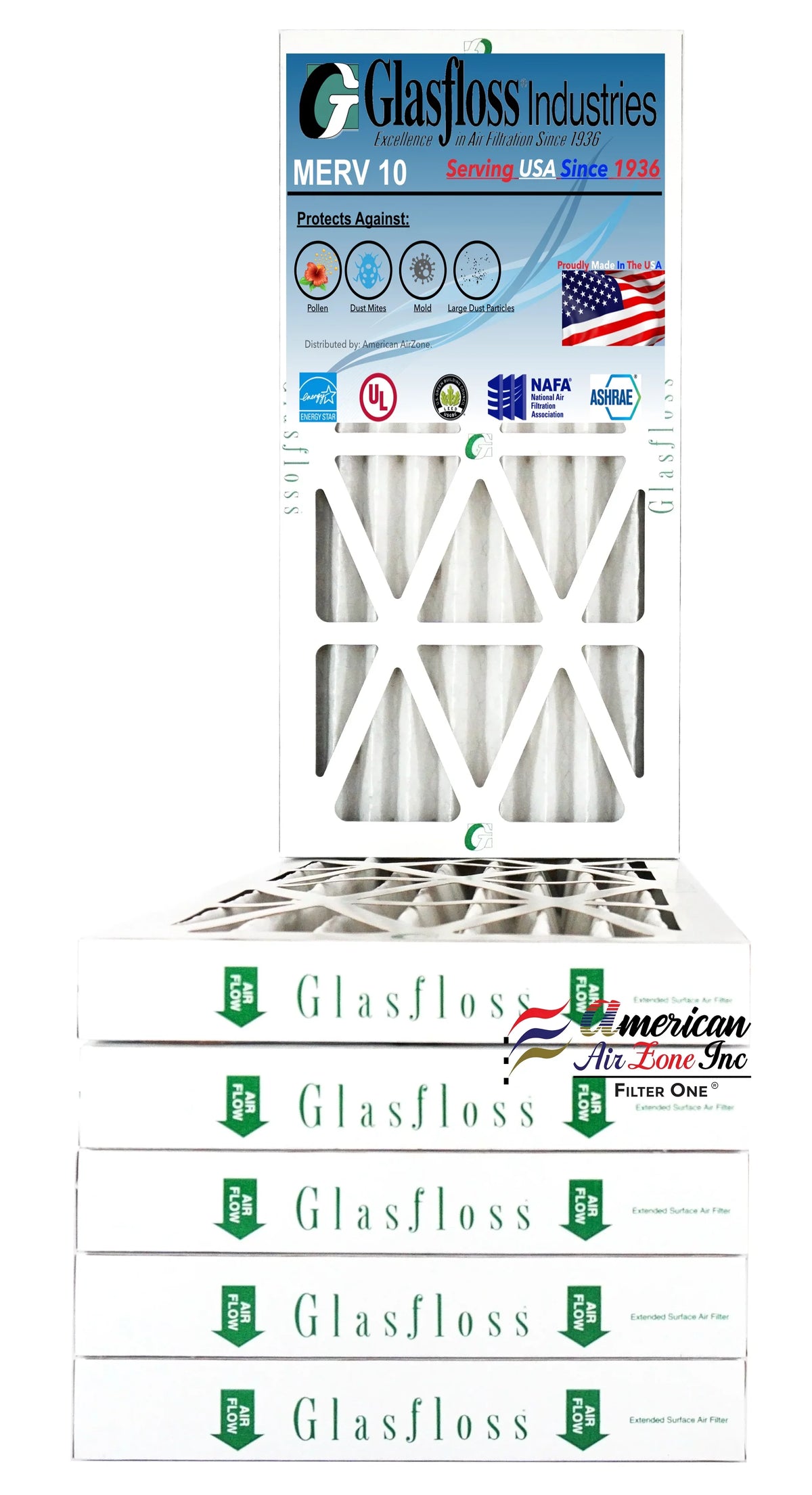 '- - Air 2" Furnace Air of Made - - Filter 6) MERV In Home - 10x30x2 AC Glasfloss Office or or Filter USA. (Pack Filter - 10 HVAC Air The Pleated