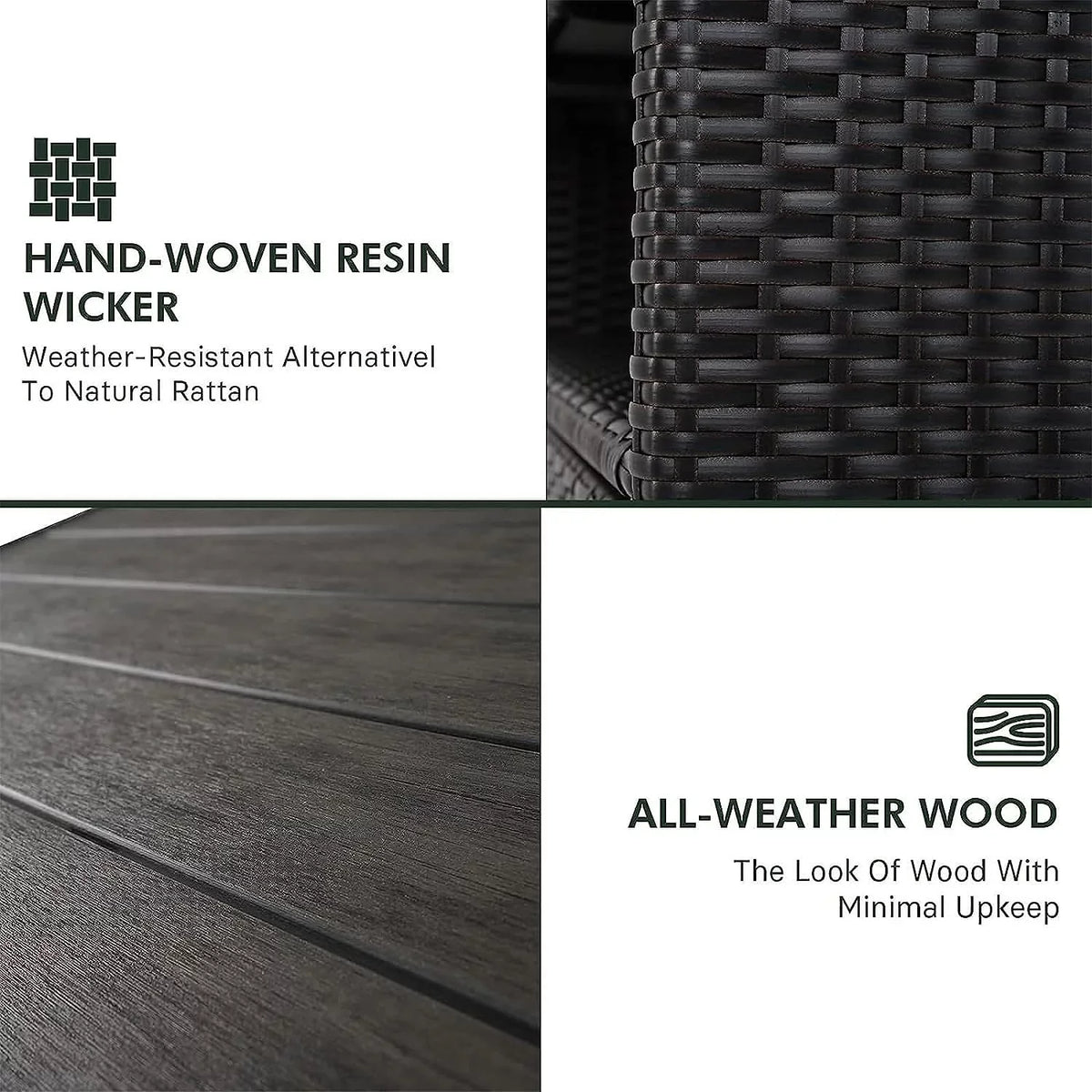 Cabinet Brown Coated Shelf, Dark Wicker Steel, AUCHI Powder Resin with Indoor exterior Wicker, All Storage 2-Door climate