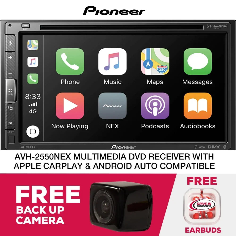 Pioneer CarPlay Receiver Backup AVH-2550NEX Free Camera Multimedia