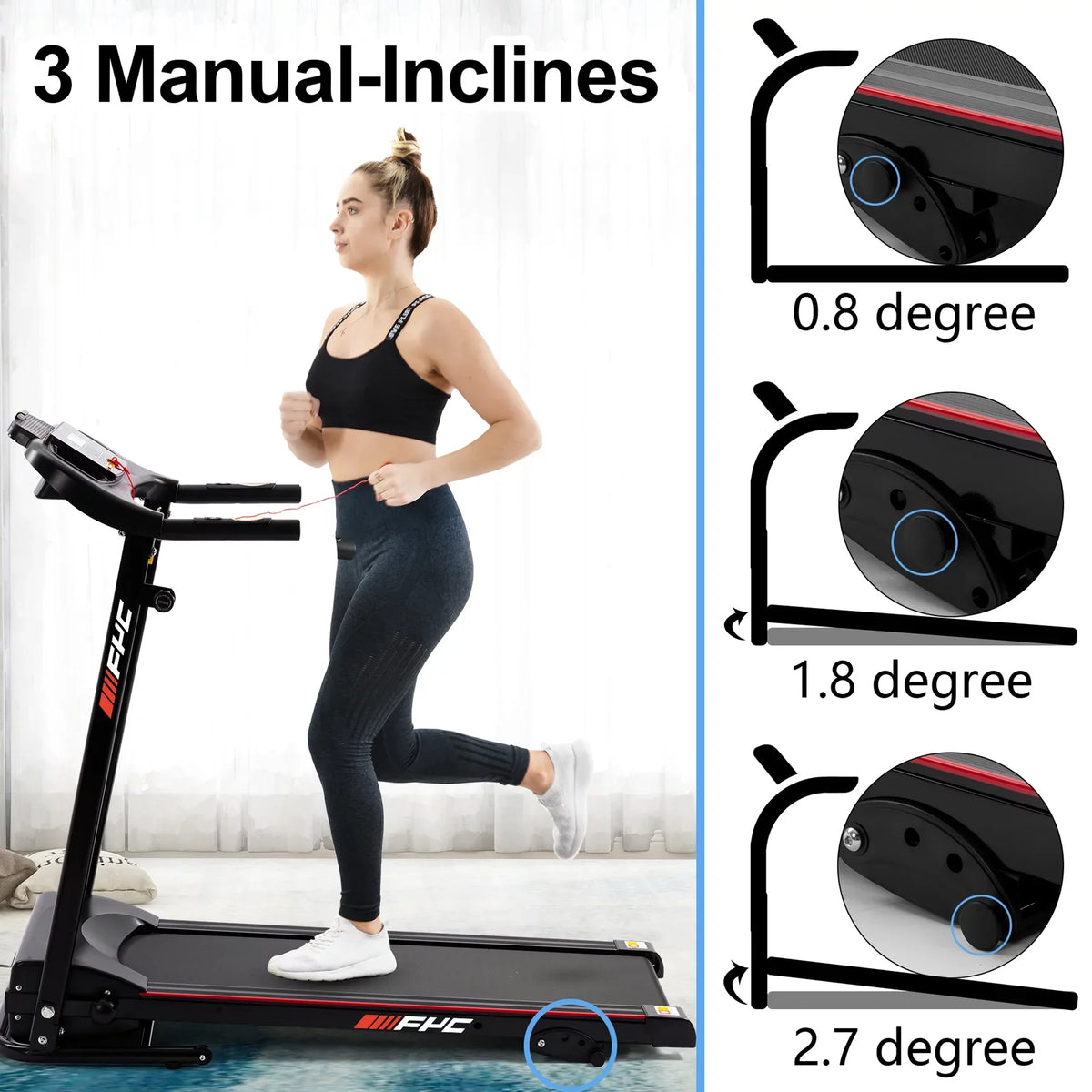 FYC Home Gym Treadmills with Bluetooth Electric Treadmills Running Portable for Home Folding and Fitness Compact Incline, Machine Jogging Foldable for Exercise Walking
