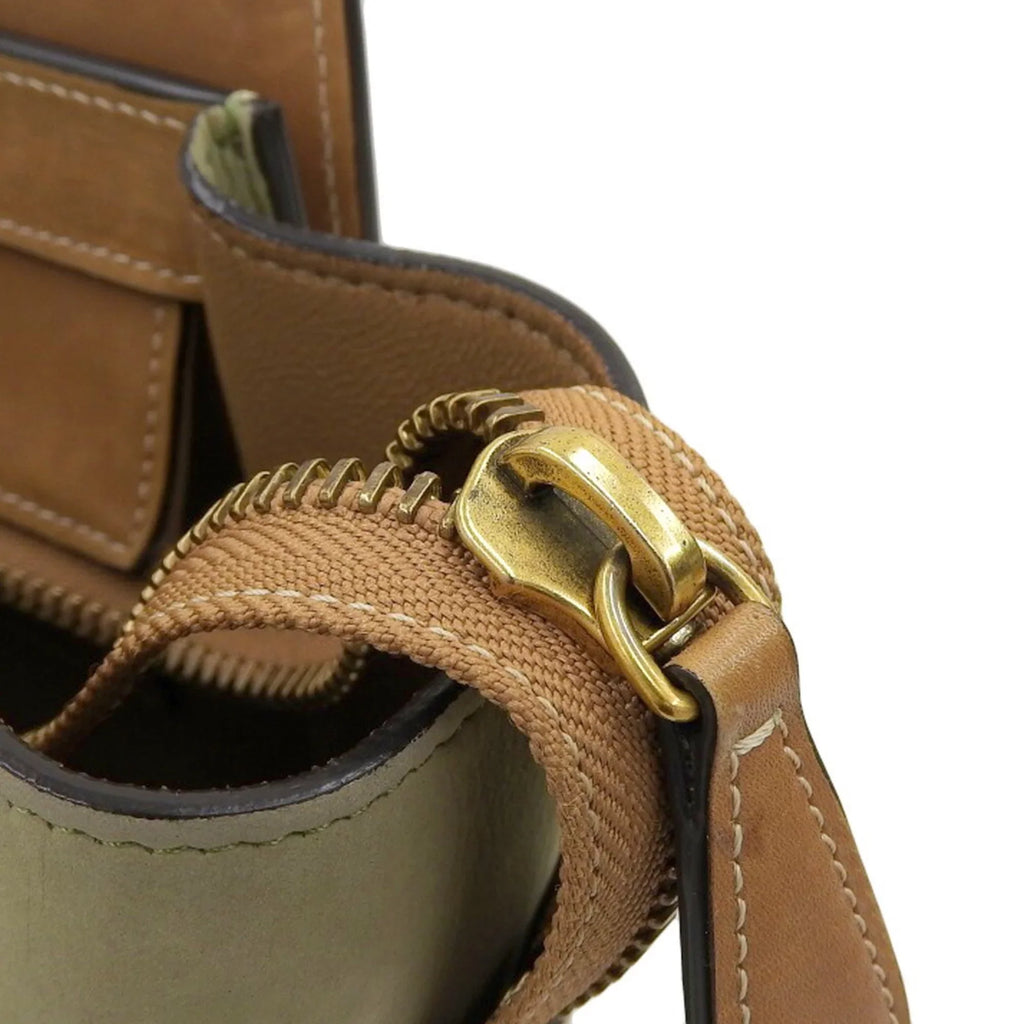 167793 beige 15LK handbag mint micro luggage Pre-Owned (Good) CELINE shopper Celine A03 green tricolor