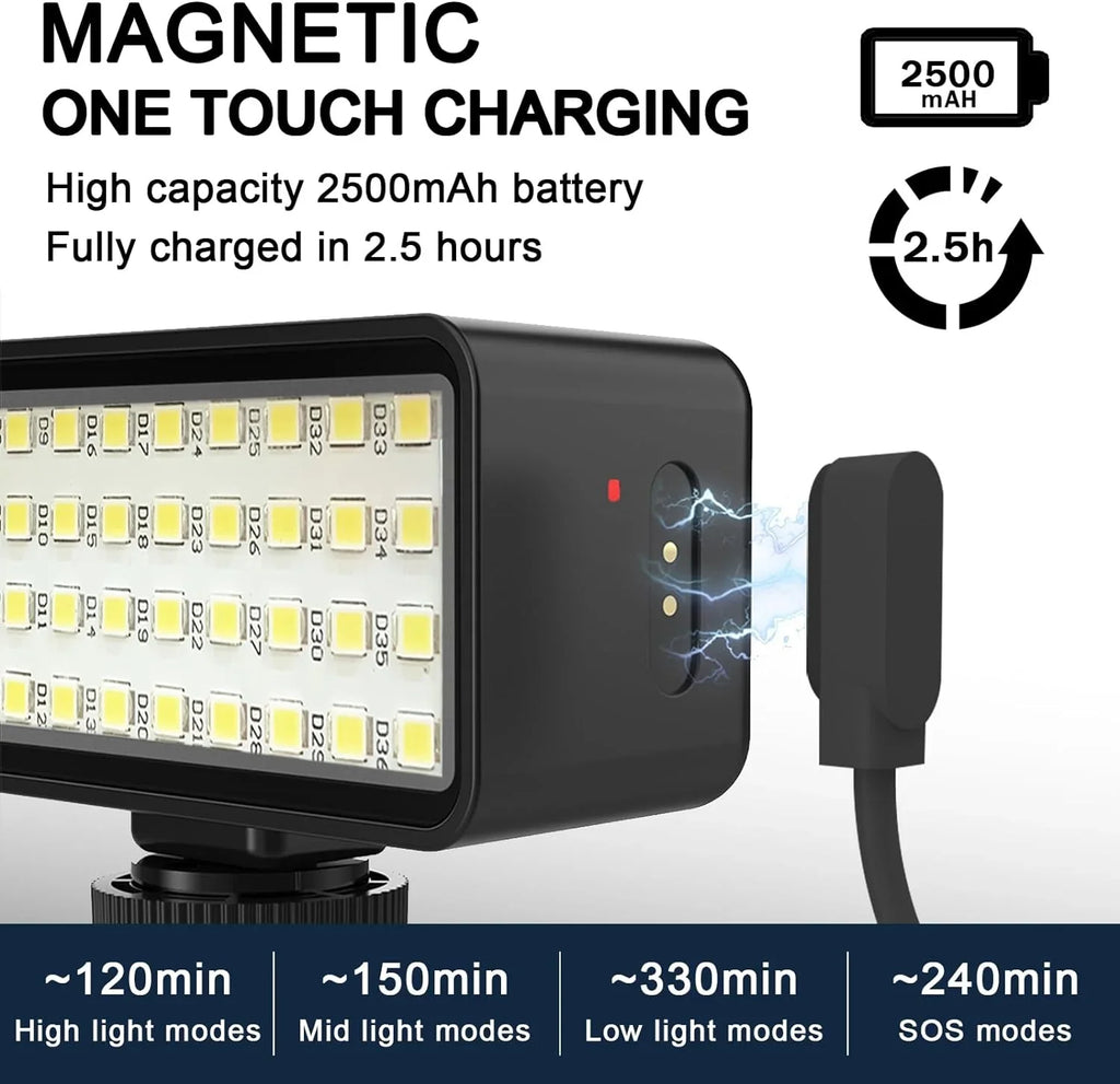 Waterproof Video Lights Scuba SupMaka Light, Scuba IPX8 Dive Power Underwater Diving High Dimmable Lights Lights