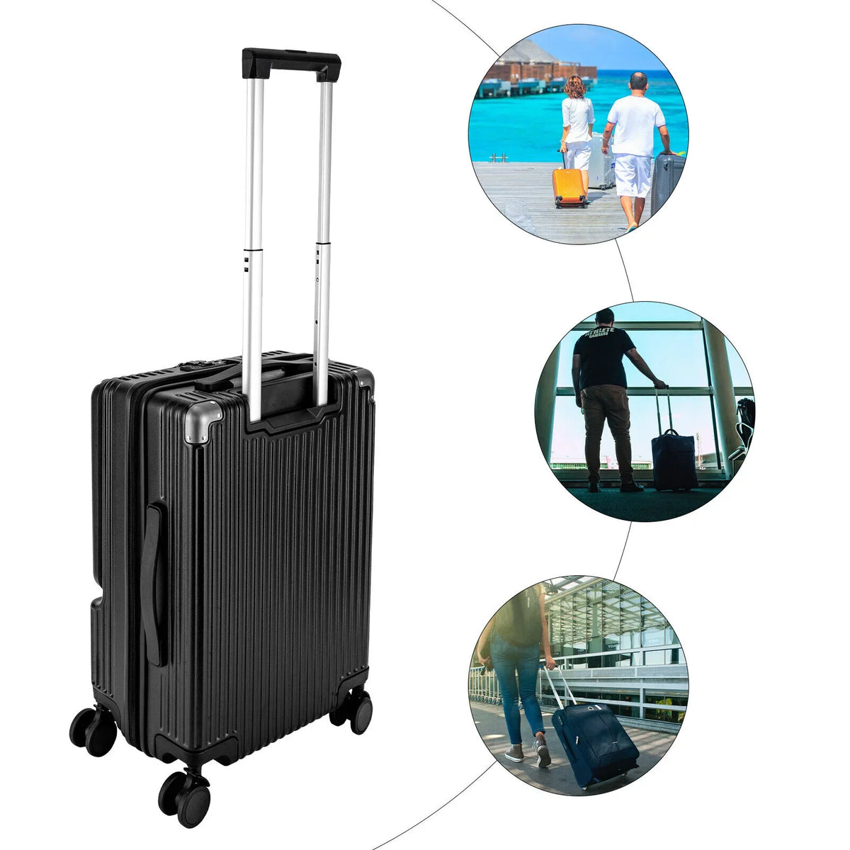 Lightweight Set Lock Suitcase Hardside Hardshell TSA Business Spinner Luggage