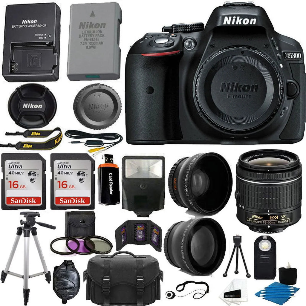 Kit Camera Lens Digital ||3 Value Bundle!! Nikon Amazing D5300/D5600 18-55mm ||32GB SLR