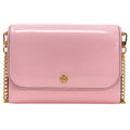 Burch (Pink Bag Plie) Women's Crossbody Leather Tory Emerson Wallet Chain Patent