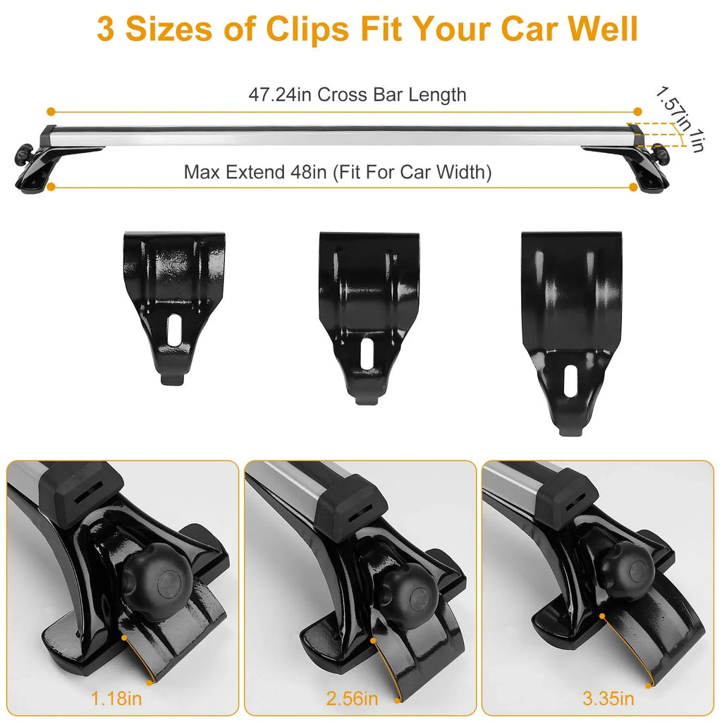 Capacity Roof Crossbars Side with Wagon Vehicle iMounTEK for Without 47.24in Rack Car 165LBS Roof Most Rack Cargo Rail Roof Aluminum Fit Carrier Car