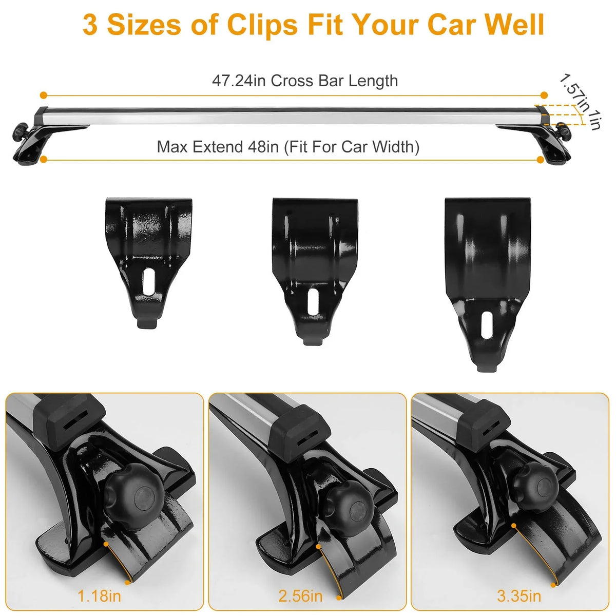 Capacity Roof Crossbars Side with Wagon Vehicle iMounTEK for Without 47.24in Rack Car 165LBS Roof Most Rack Cargo Rail Roof Aluminum Fit Carrier Car