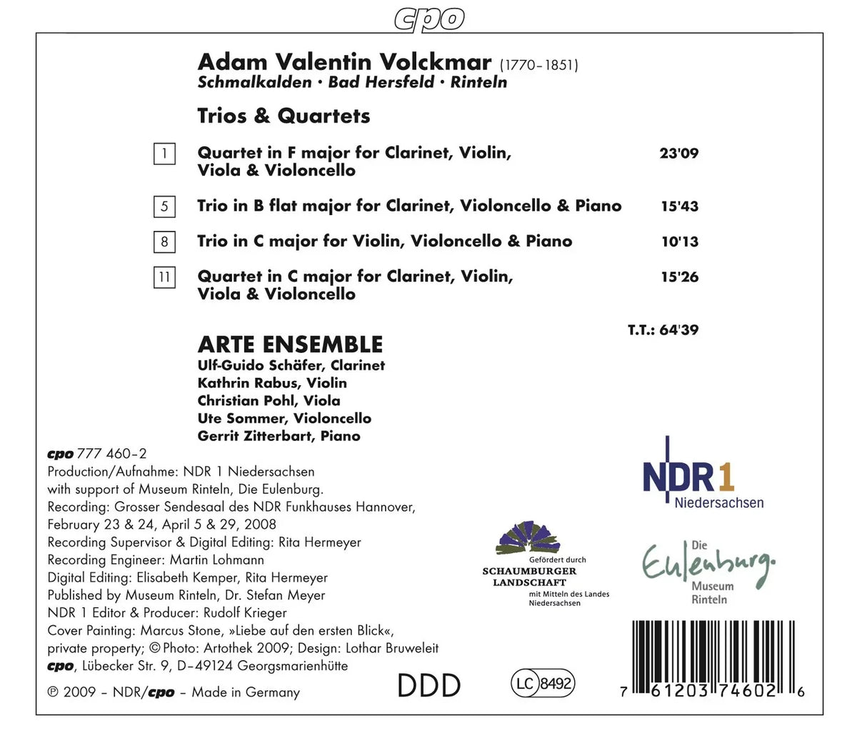 & CD - Classical Trios Arte Quatets Ensemble Hannover - -