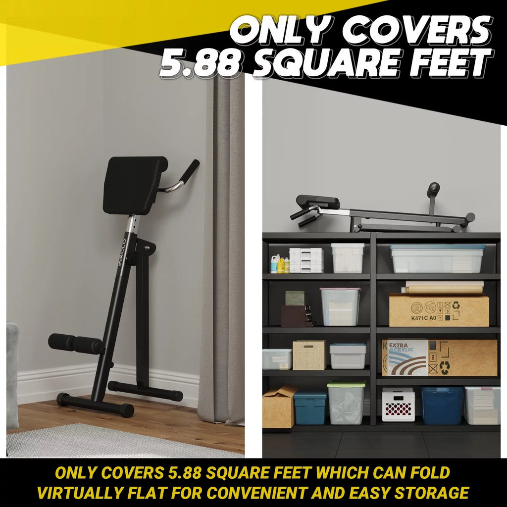 Heights 9 300LBS Training. Chair, Roman Bench for with Foldable Strength Adjustable Capacity, Exercise Hyperextension Mikolo
