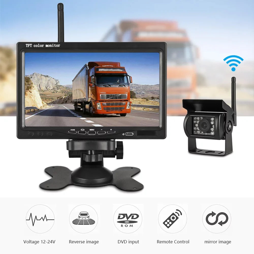 Car Rear Monitor Navigation Front Camera Parking Lcd 7 Vision Truck Willstar Display Rear Vehicle Visualizer Car Engineering Inch Night Assist Truck Wireless Monitor Function Car Monitor