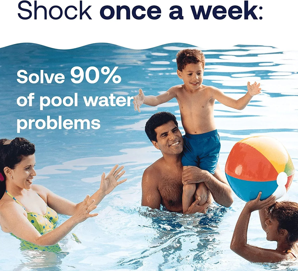 HTH Advanced, Bacteria & Shock Prevents (Pack lb 6) Algae, 1 Cal of Chemical Hypo Care Formula, Pool Pool Swimming