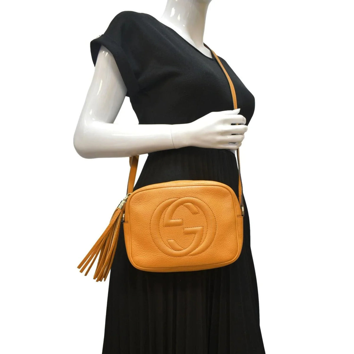 Soho Orange Crossbody Leather 308364 Disco Camera Bag Pre-owned