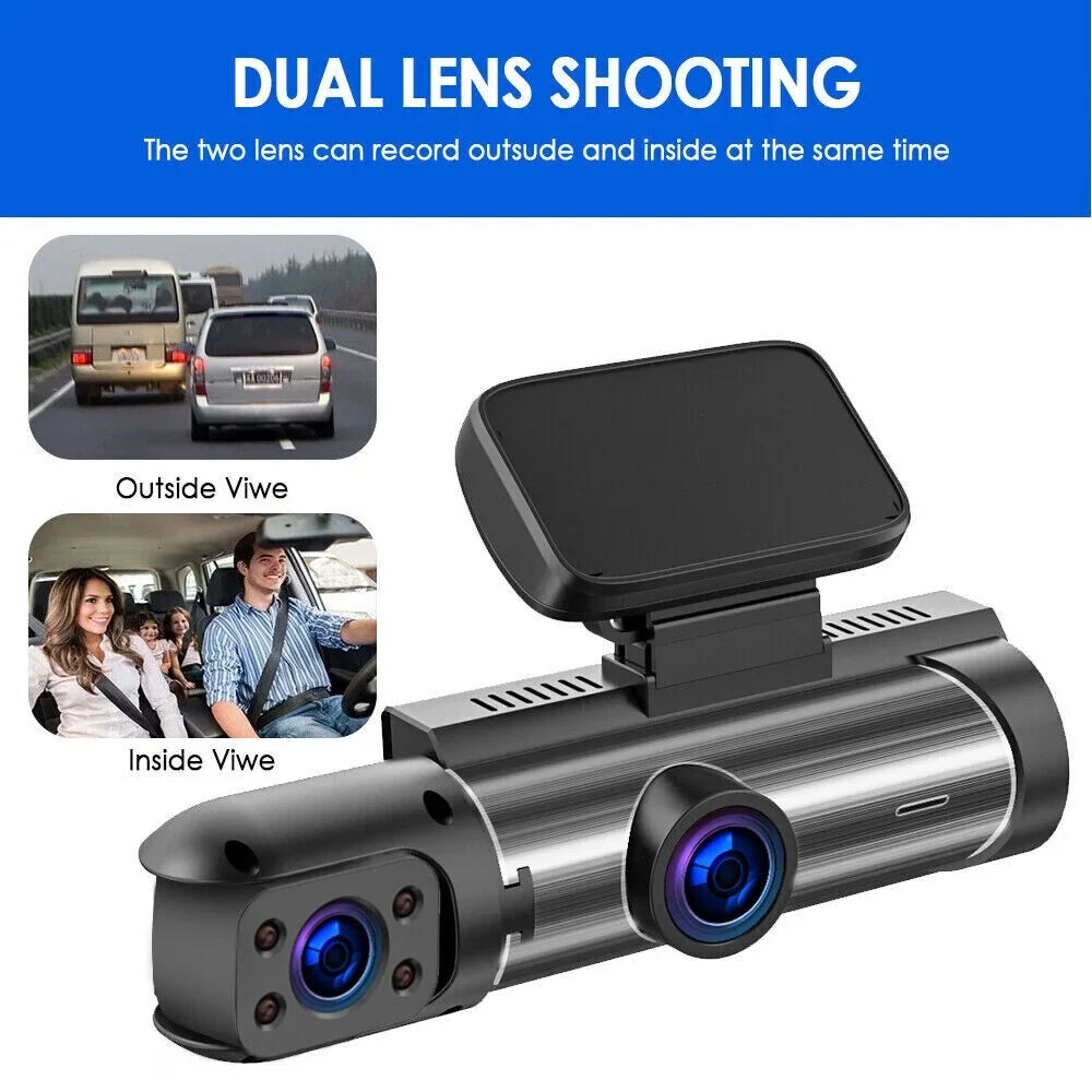 Car Dual Onemayship Dash Cam Dvr Lens Night Recorder Front Hd Camera 1080P 3.16In Inside
