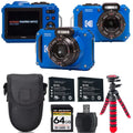 '+ Kit Case Battery Digital WPZ2 + -64GB +Tripod PIXPRO Kodak (Blue) Extra Camera