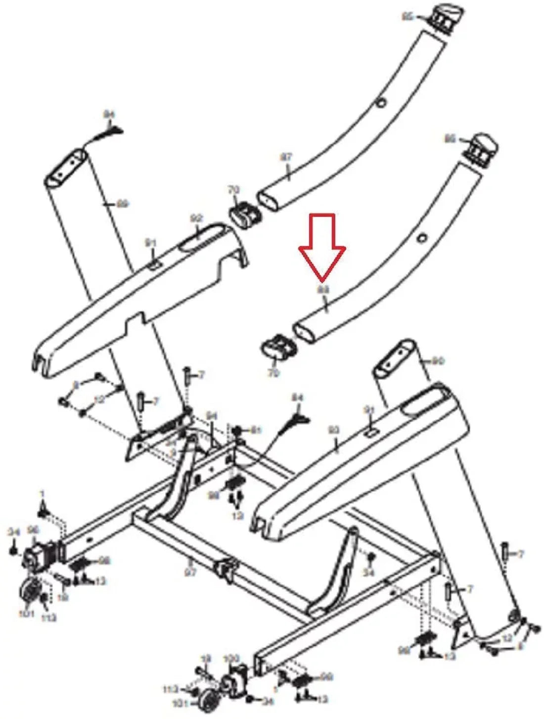 Right 309402 Nordic-Track Assembly Treadmill Exchange Lifestyler W Work Fitness Hydra Handrail