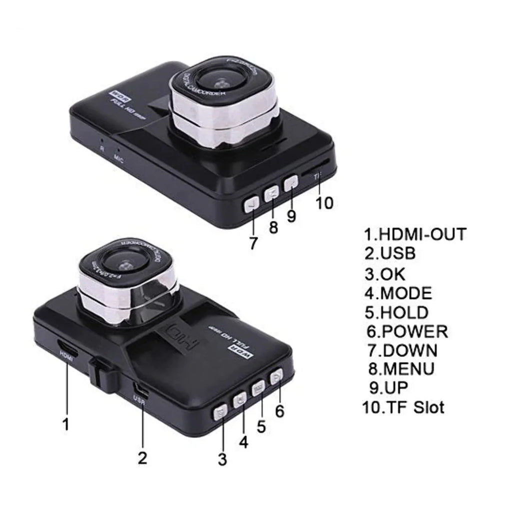 Black Box Dash Cam 1080P G-Sizeensor Looping Car Camera